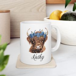 highland cow coffee mug, cute highland cow gifts friend, highland cow, cow mug