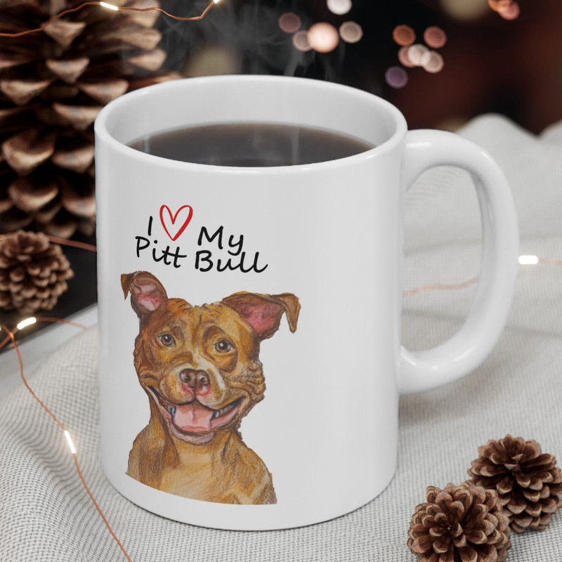 Pit Bull Love Illustrated Ceramic Coffee Mug, (11oz, 15oz).jpg