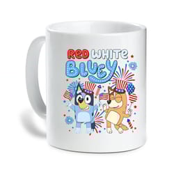 retro red white bluey 4th of july mug, patriotic america for independence day mug, 4th of july red white blue mug