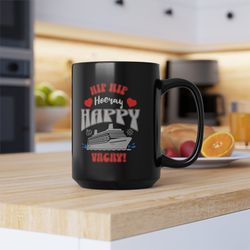 summer vacation coffee mug, family vacay coffee mug, colorful vacation mug, family mug,s for vacation, black mug