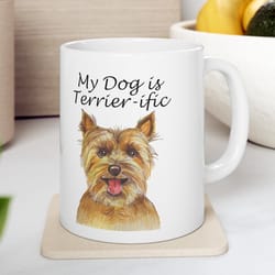 terrier illustrated ceramic coffee mug