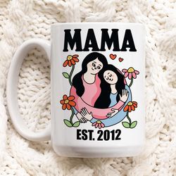 custom mama mug, personalised mothers day gift, gift from daughter, mama est, mum since, mom mug, gift, personalised gif