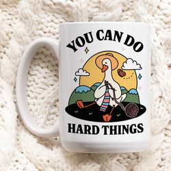 cute goose cottagecore coffee mug, positive quote, retro teacher mug, hippie office gift idea, cottagecore kitty mug, cu