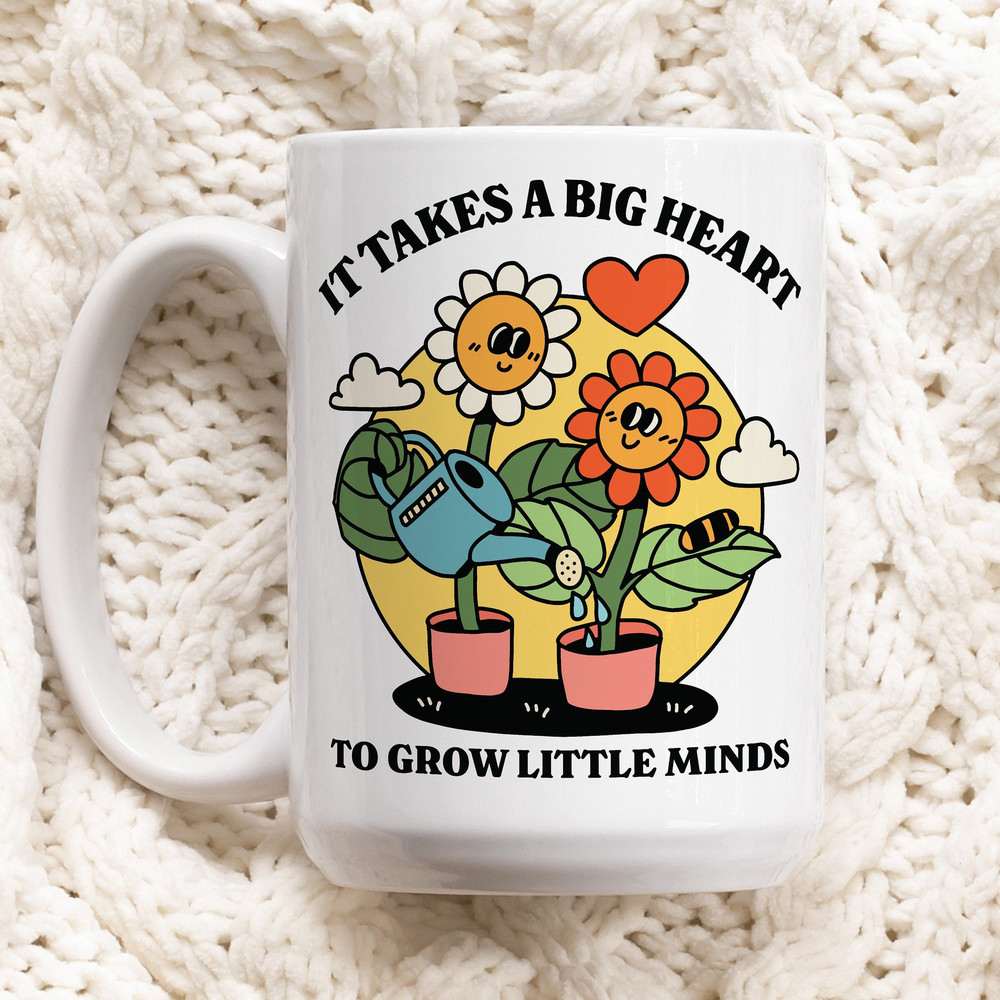 Cute Teacher Mug, It takes a big heart Mug , Thank You Gift For Primary Teacher, Nursery, End Of School, Appreciation Gift, Gifts under 20.jpg