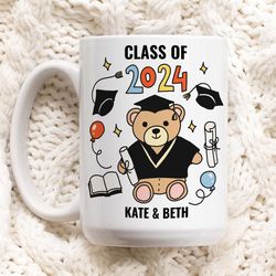 personalized graduation gifts 2024, class of 2024, cute custom name mug,, handmade unique best gifts for class of 2024,