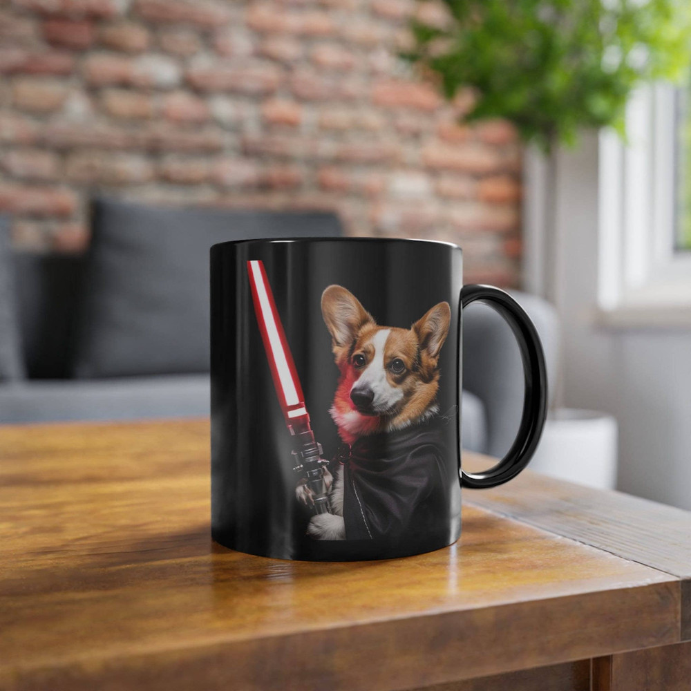 Darth corgi mug corgi dogs adorable dog mug gift for dog lover 11oz Black Mug drinking mugs gift for her gift for him.jpg