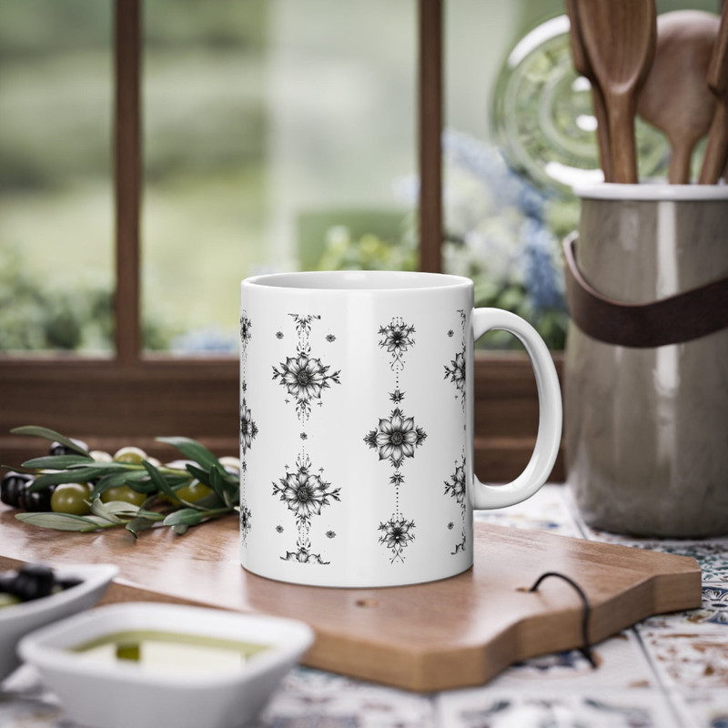 flower tattoo design mug tattoo lover   11oz mug  coffee lover  gift for him  gift for her.jpg
