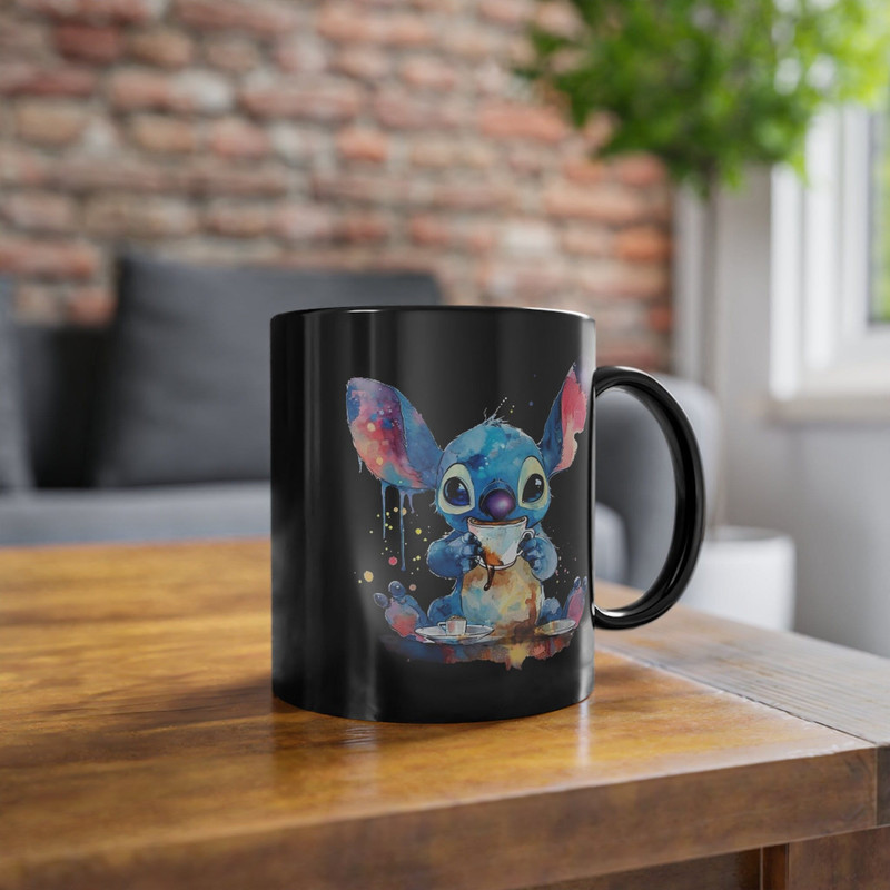 Stitch cup lilo&stitch cup Black Coffee Cup 11oz cup gift for him gift for her gift for child.jpg