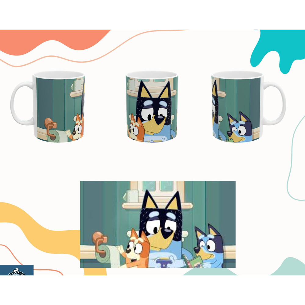 Adorable Bluey Mug, Grouchy Granny! Heeler Family Vibrant 11oz Ceramic Bluey Mum, Dad, Bingo, Nana, Granny.jpg