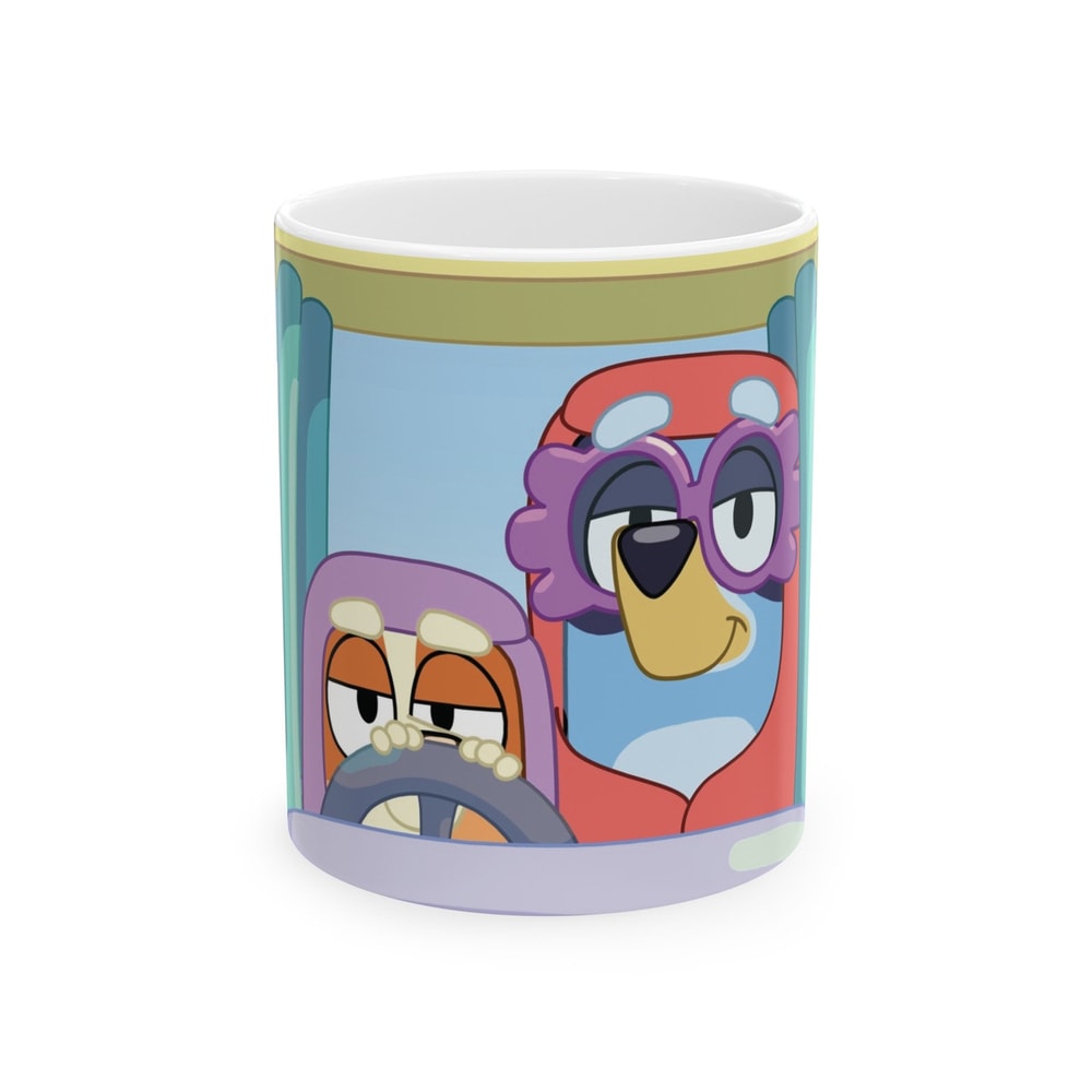 Here come the Grannies! Bluey Mug! Nice Parking Spot Rita, Heeler Family Adventure Vibrant 11oz 15oz Ceramic Bluey Mum, Dad and Bingo.jpg