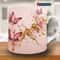 3D Pink Butterfly Crack In A Wall Mug Wrap, 11oz & 15oz Mug Design, Flower Mug Sublimation Design, Mug Wrap Template PNG, Coffee Mug, gold.jpg