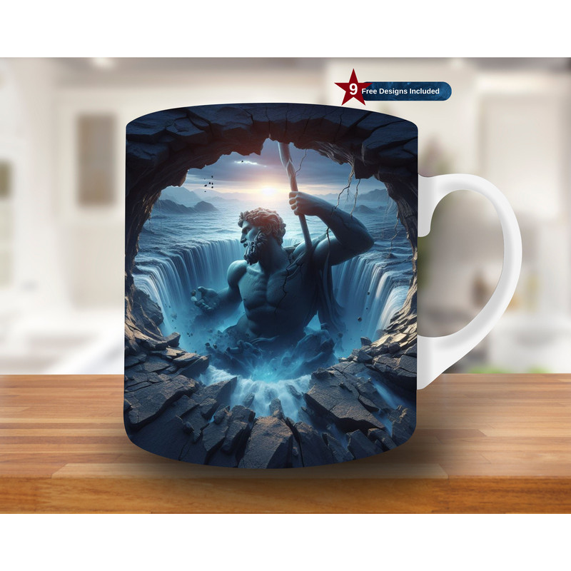 3D Poseidon Hole in a Wall Mug Wrap, 11oz & 15oz Mug Template, Mug Sublimation Design, Mug Wrap Template, Digital Download PNG, mythology.jpg