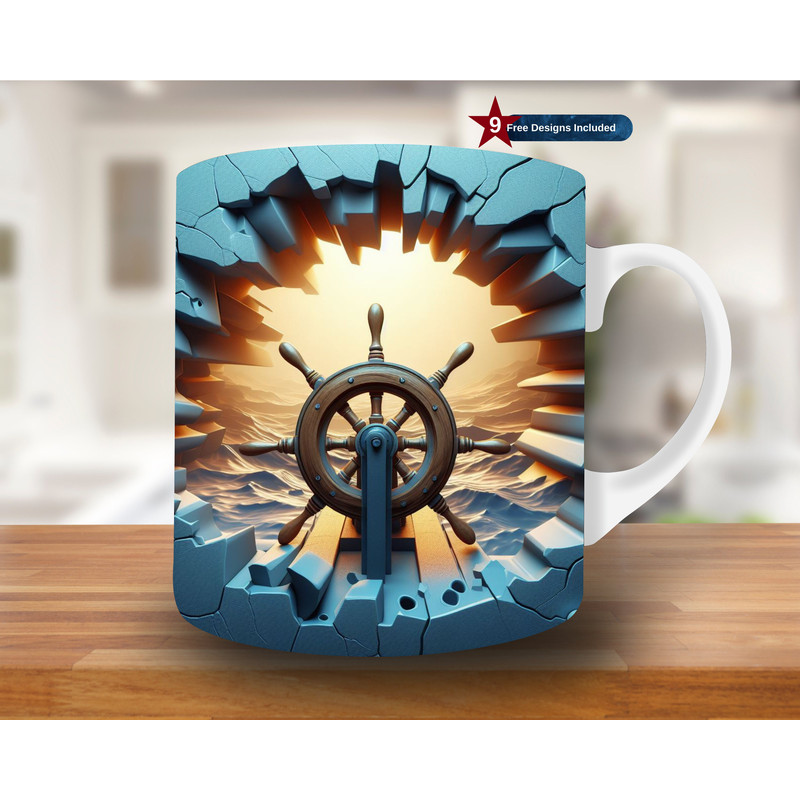 3D Rudder Hole in a Wall Mug Wrap, 11oz & 15oz Mug Template, Mug Sublimation Design, Mug Wrap Template, Digital Download PNG, blue , ocean.jpg