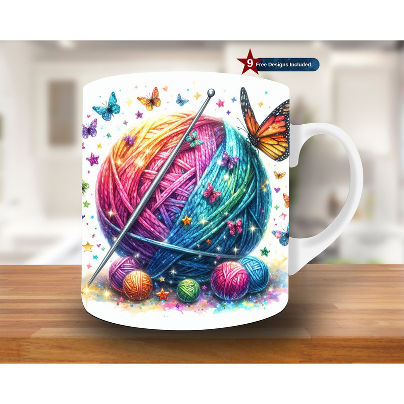 3D Shiny Knit Ball Mug Wrap, 11oz & 15oz Mug Template, Mug Sublimation Design, Mug Wrap Template, Digital Download PNG, Mother's Day,glitter.jpg