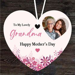 Lovely Grandma Heart Photo Frame Mothers Day Gift Heart Personalised Ornament