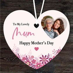Lovely Mum Heart Photo Frame Mothers Day Gift Heart Personalised Ornament