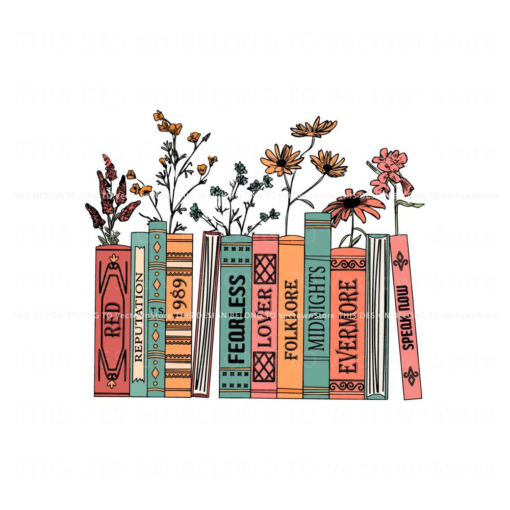 Albums As Books Taylor Floral Books SVG Graphic Design File.jpg