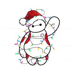 Big Hero 6 Cute Santa Baymax Christmas Lights PNG File, Trending Digital File