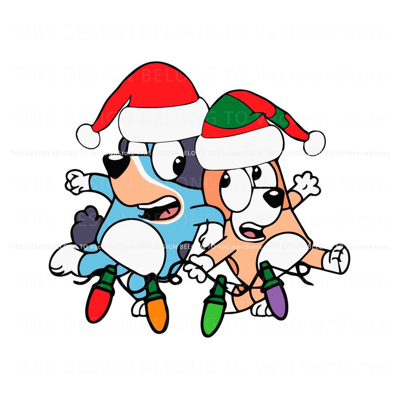 Bluey And Bingo Christmas Lights SVG Digital Cricut File.jpg