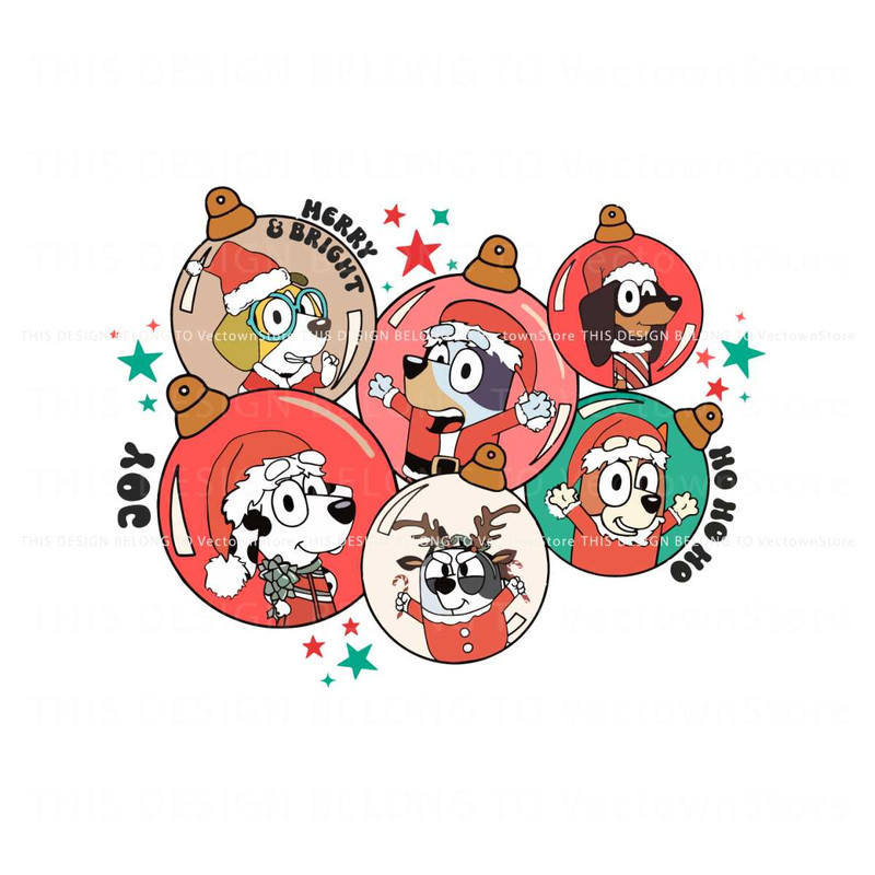 Bluey Christmas Family Merry And Bright SVG Cricut Files.jpg