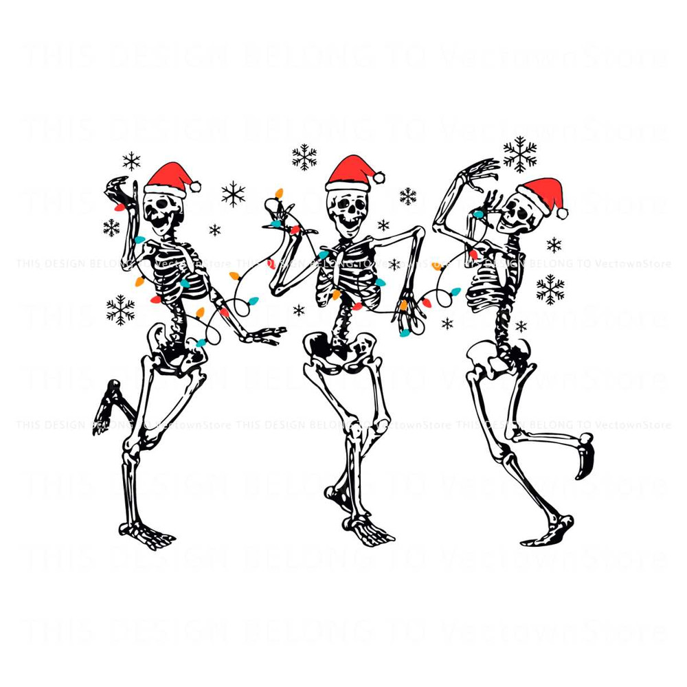 Christmas Dancing Skeleton Santa Hat SVG Cricut Files.jpg