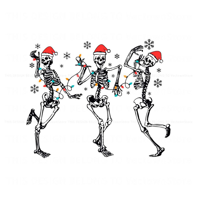 Christmas Dancing Skeleton Santa Hat SVG Cricut Files.jpg