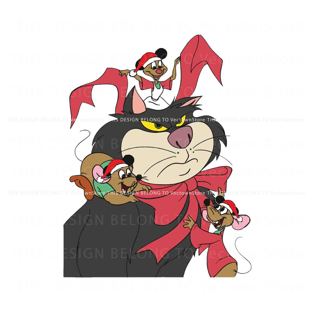 Cinderella Christmas Characters Lucifer Cat Jaq Gus SVG File.jpg