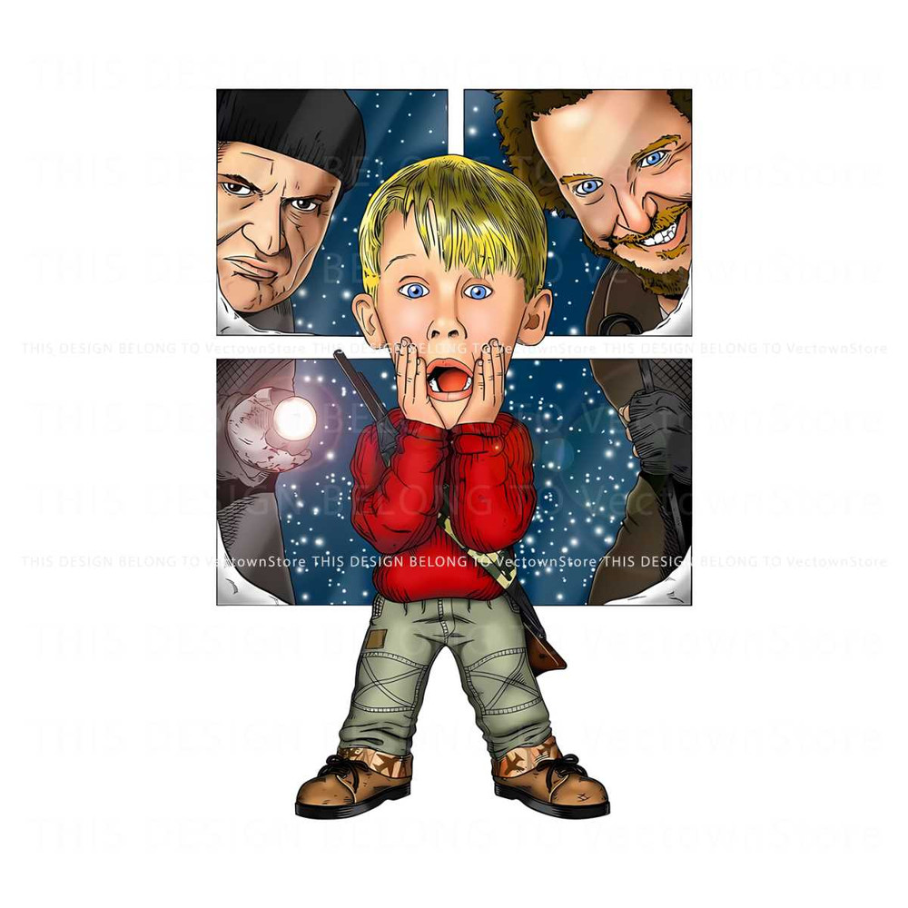 Classic Home Alone Kevin Mccallister And Wet Bandits PNG.jpg