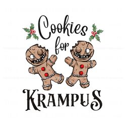 Cookies For Krampus Creepy Gingerbread Man PNG File, Trending Digital File