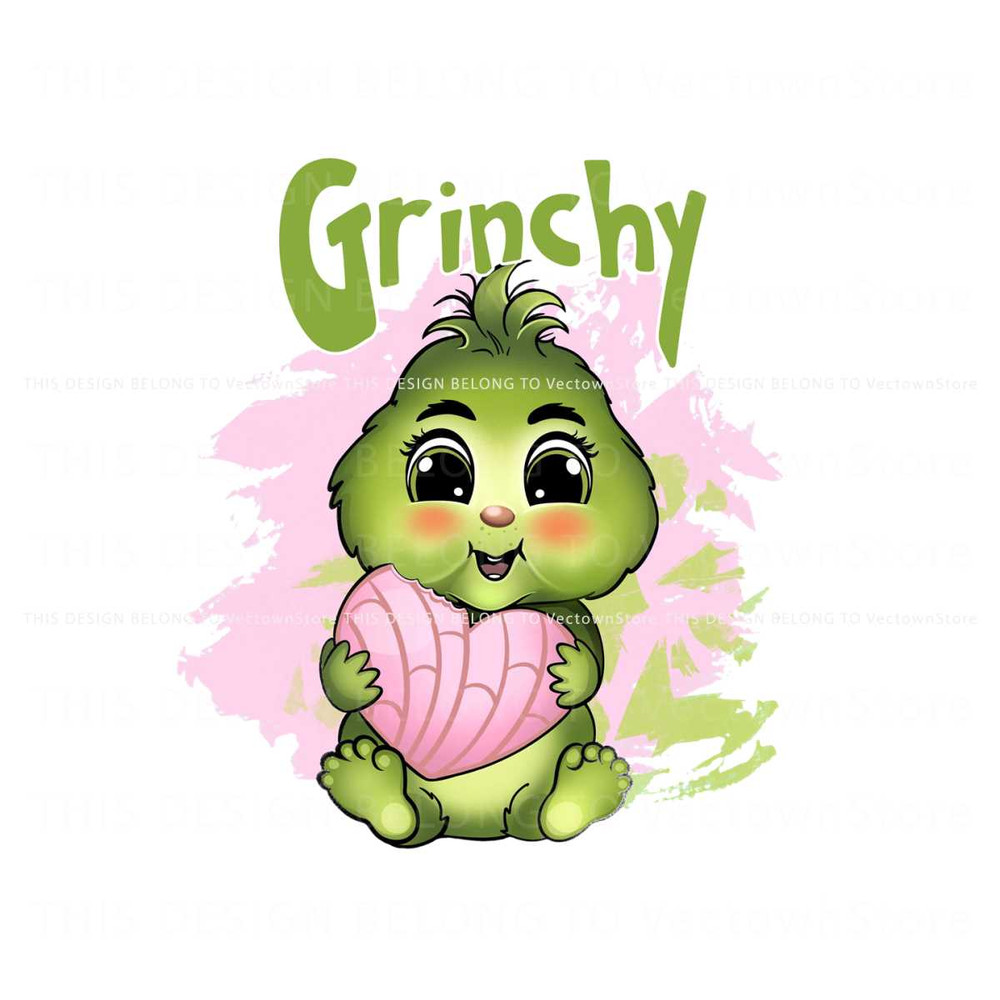 Cute Grinchy Pan Dulce Mexican Christmas PNG Download.jpg
