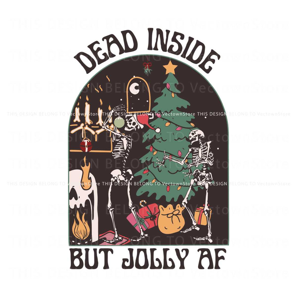 Dead Inside But Jolly AF Christmas Tree SVG Cricut Files.jpg