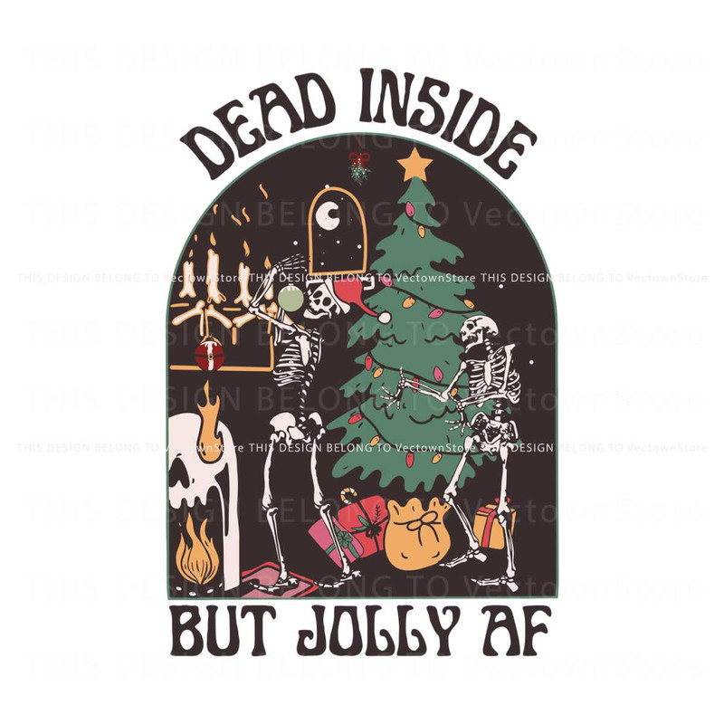 Dead Inside But Jolly AF Christmas Tree SVG Cricut Files.jpg