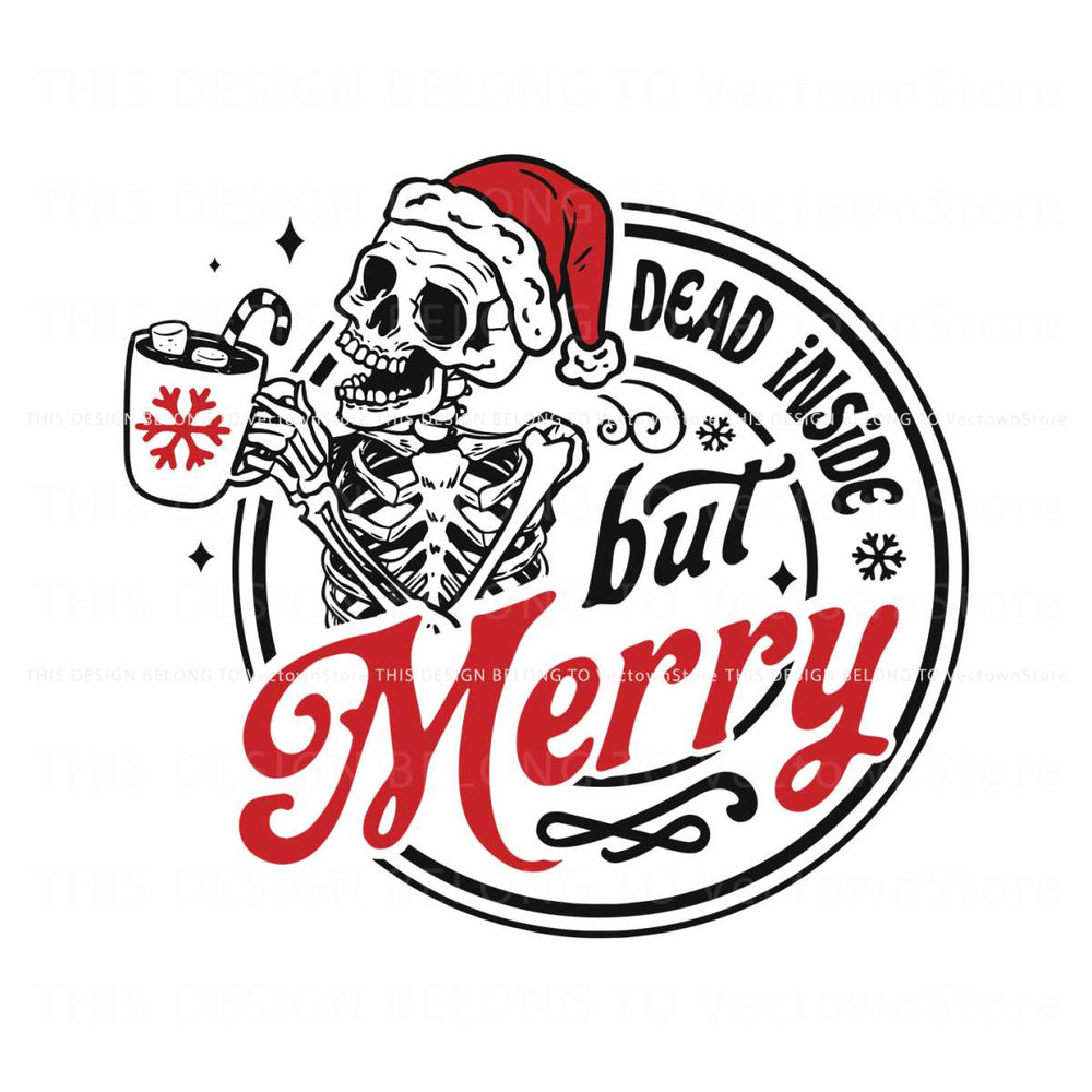 Dead Inside But Merry Skull Santa Claus SVG Digital Files.jpg