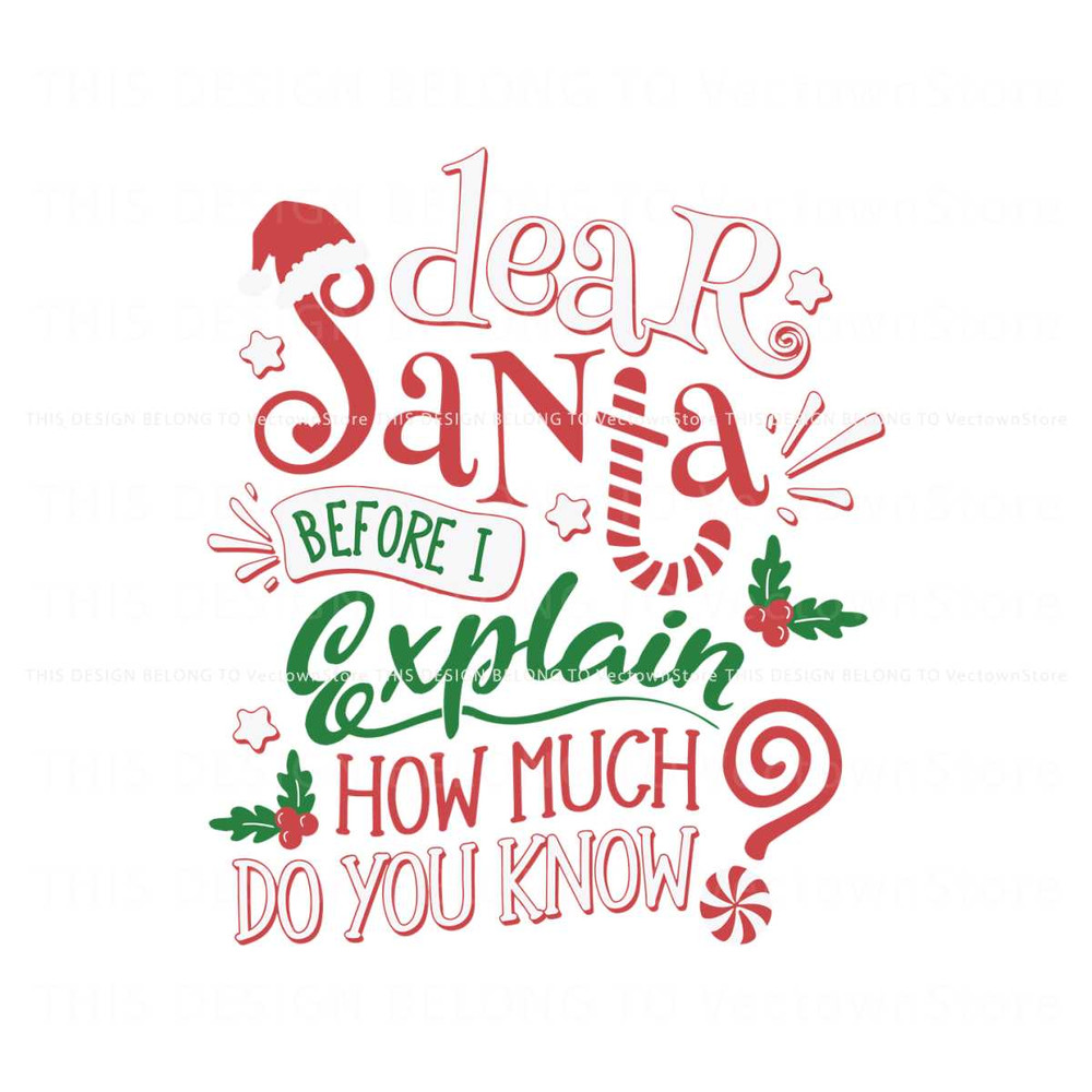 Dear Santa Before I Exxplain How Much Do You Know SVG.jpg
