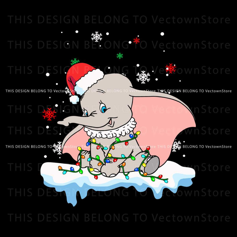 Disney Dumbo Santa Christmas Lights SVG Cricut File.jpg