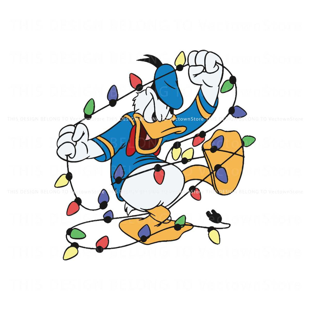 Duck With Christmas Light Funny Donald Duck SVG File.jpg