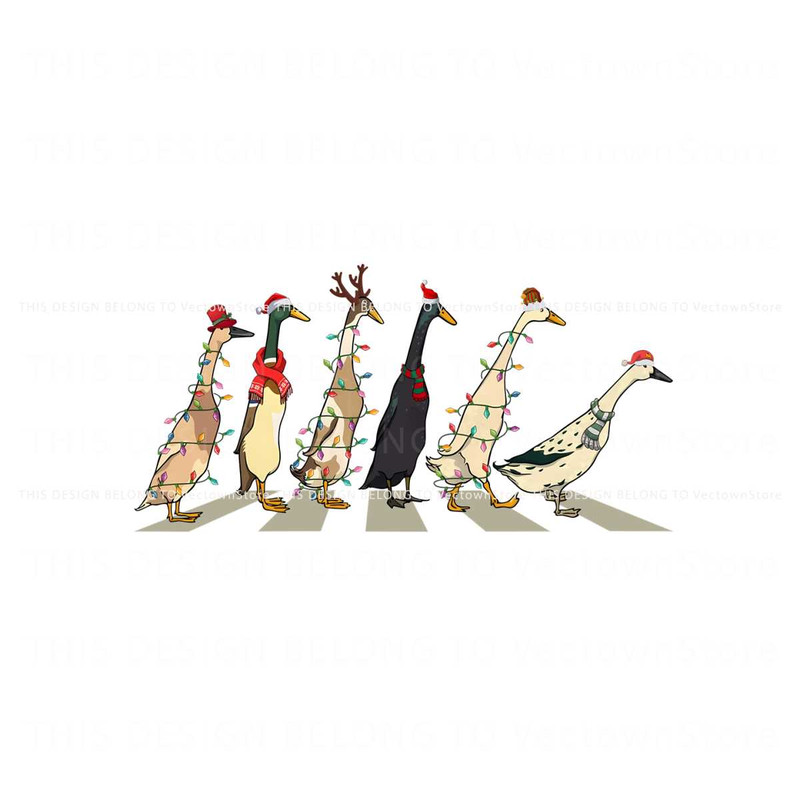 Ducks Christmas Light On The Street PNG Sublimation File.jpg