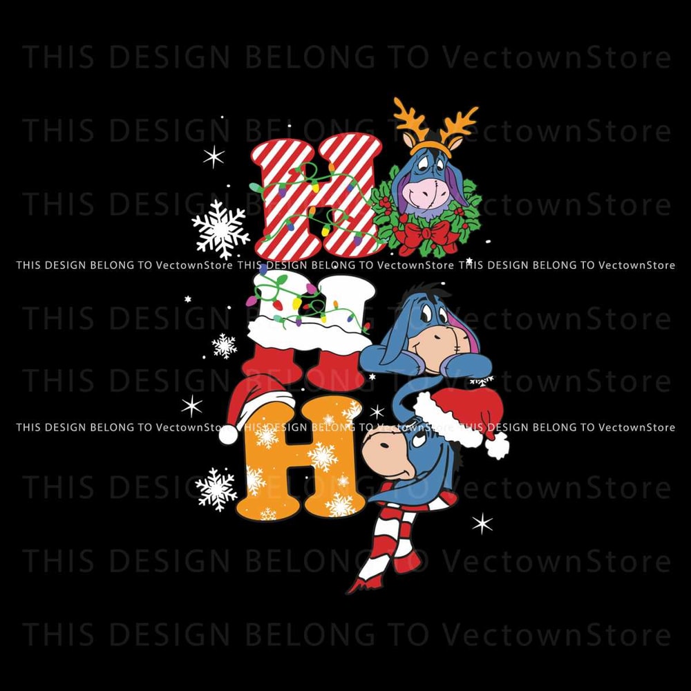 Eeyore Ho Ho Ho Christmas SVG Cutting Digital File.jpg