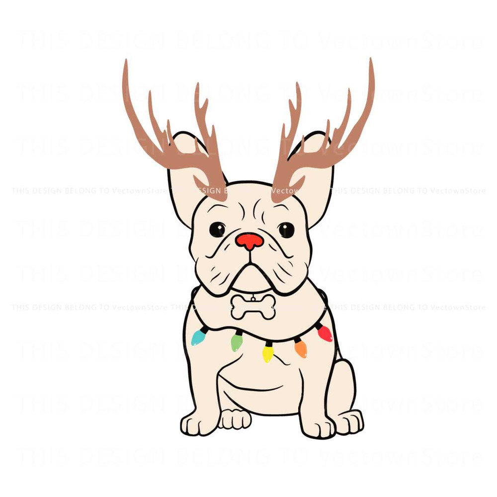 French Bulldog Christmas Lights SVG Graphic Design File.jpg