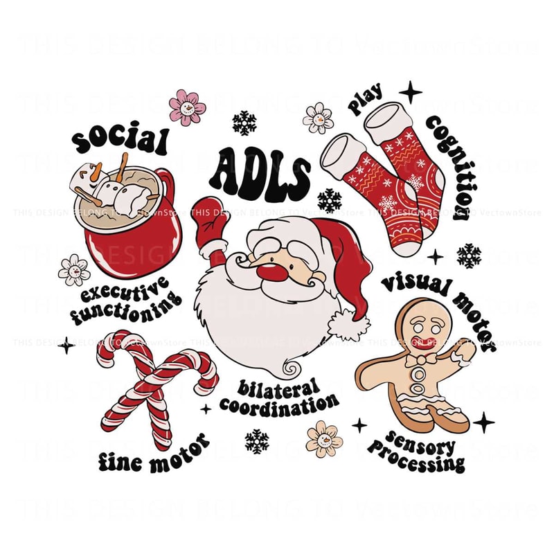 Funny ADLS Christmas Doodle Occupational Therapy SVG File.jpg