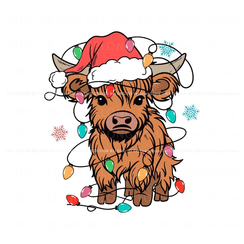 Funny Christmas Cow With Santa Hat SVG Cutting Digital File.jpg