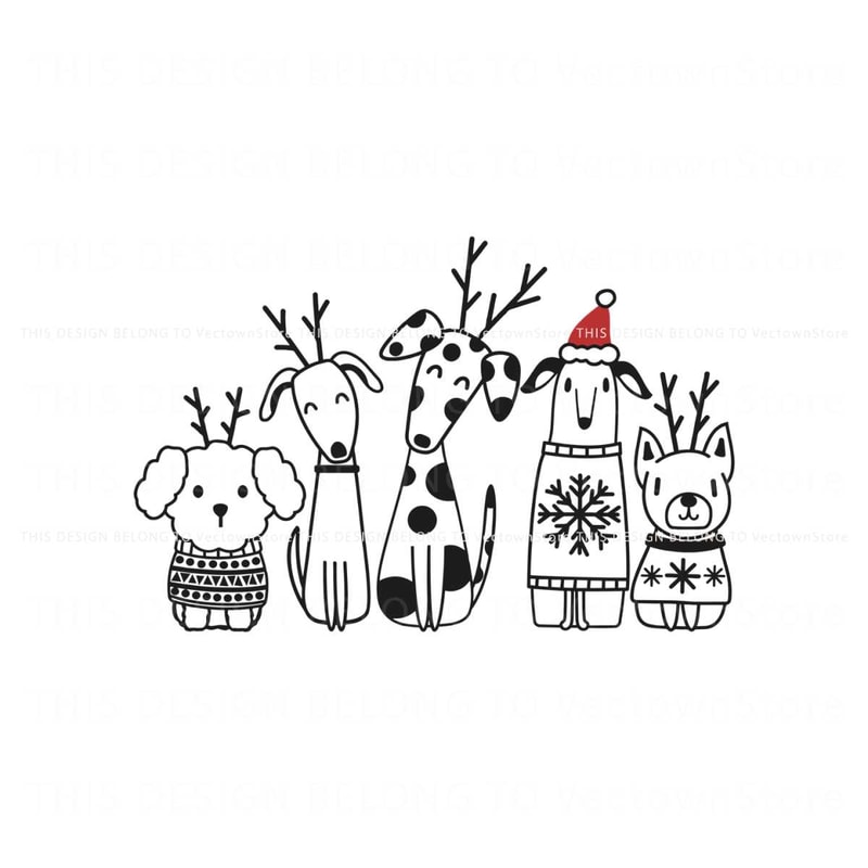 Funny Christmas Reindeer Dogs SVG Digital Cricut File.jpg