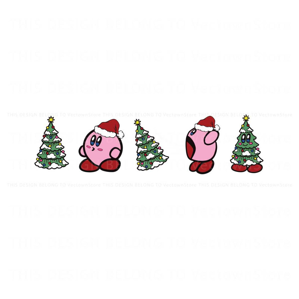 Funny Kirby Christmas Tree SVG Graphic Design File.jpg