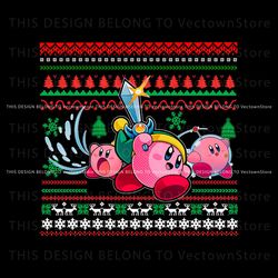 funny pink game kirby christmas png sublimation design, trending digital file