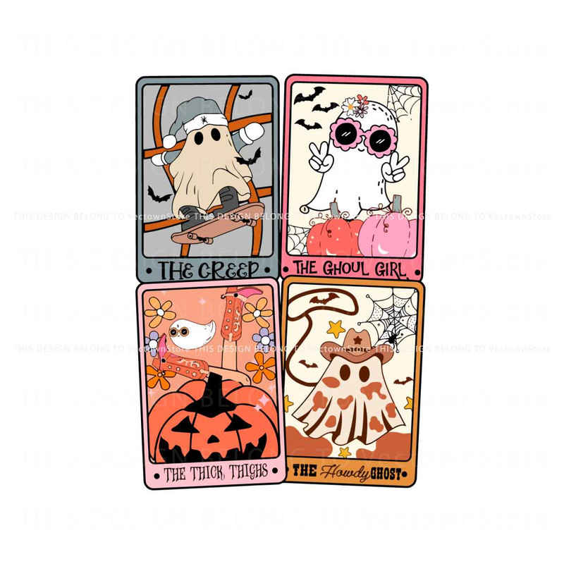 Ghost Tarot Card The Ghouls Girl Retro Halloween SVG File.jpg