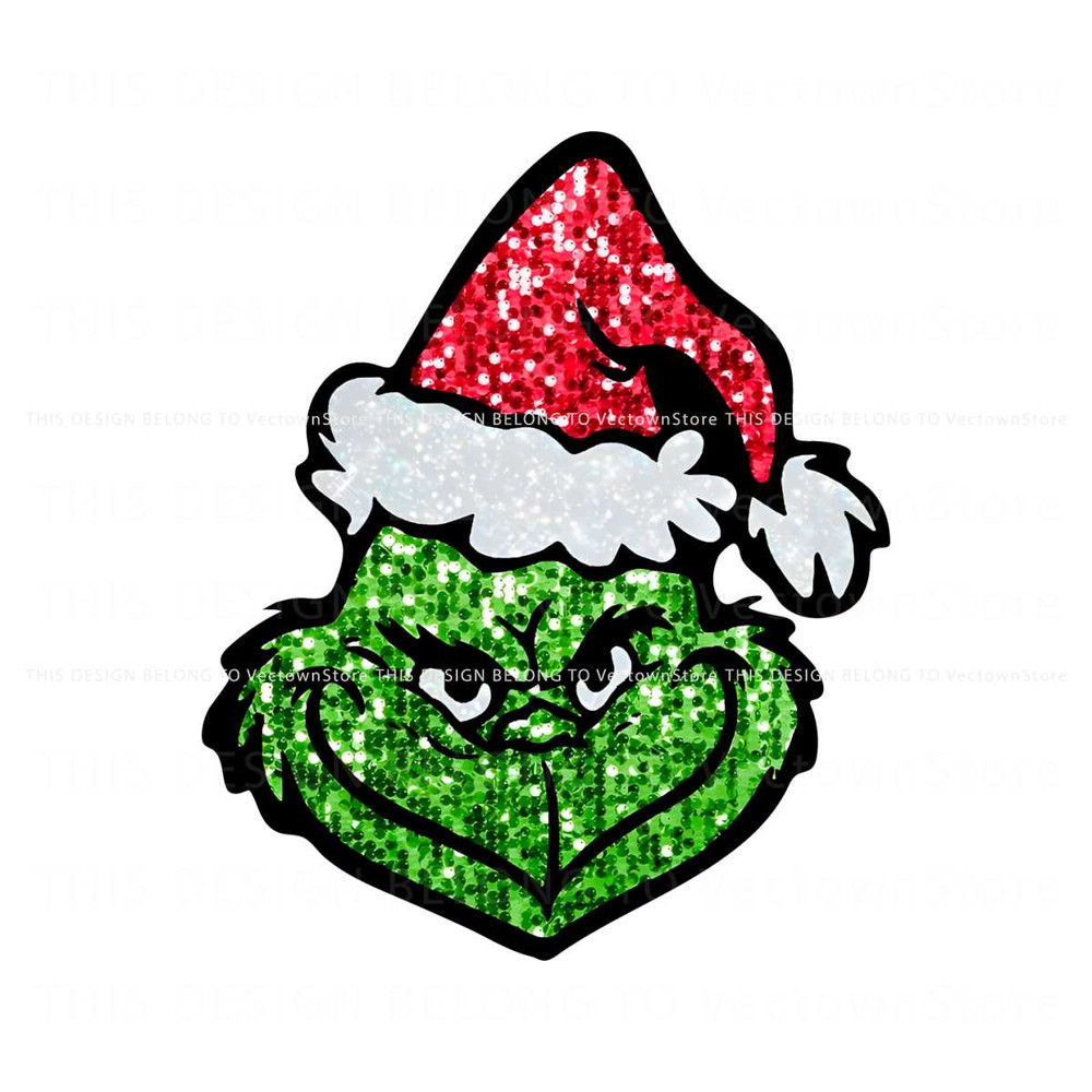 Glitter Grinch Face Christmas Movie PNG Sublimation File.jpg