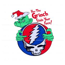 grateful dead how the grinch stole your face svg file, trending digital file