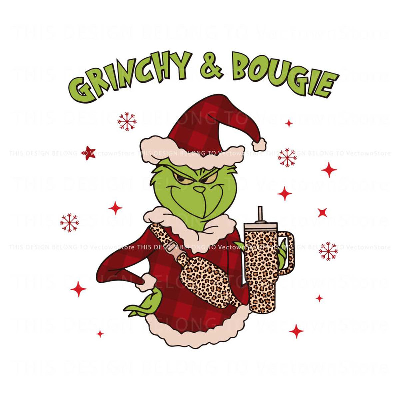 Grinchy and Bougie Christmas Tumbler SVG Graphic Design File.jpg
