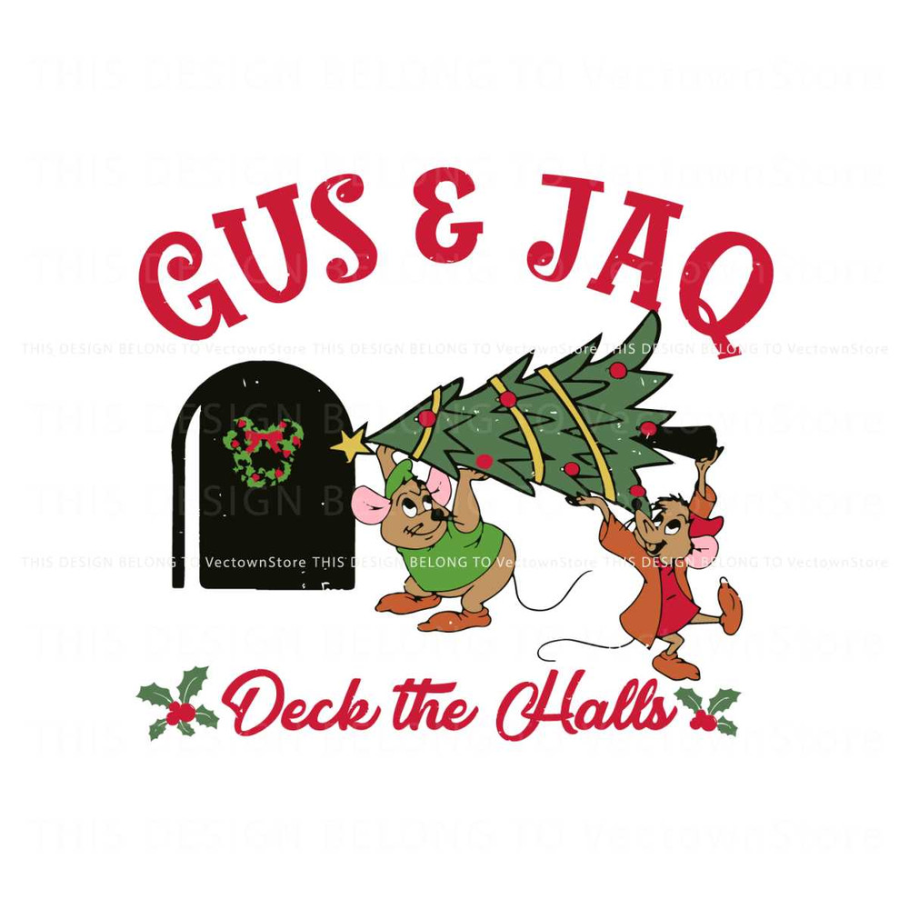 Gus And Jaq Mouse Deck The Halls SVG Digital Cricut File.jpg