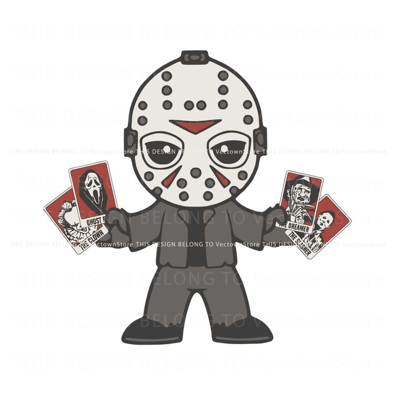 Halloween Horror Characters Tarot Card SVG Graphic File.jpg